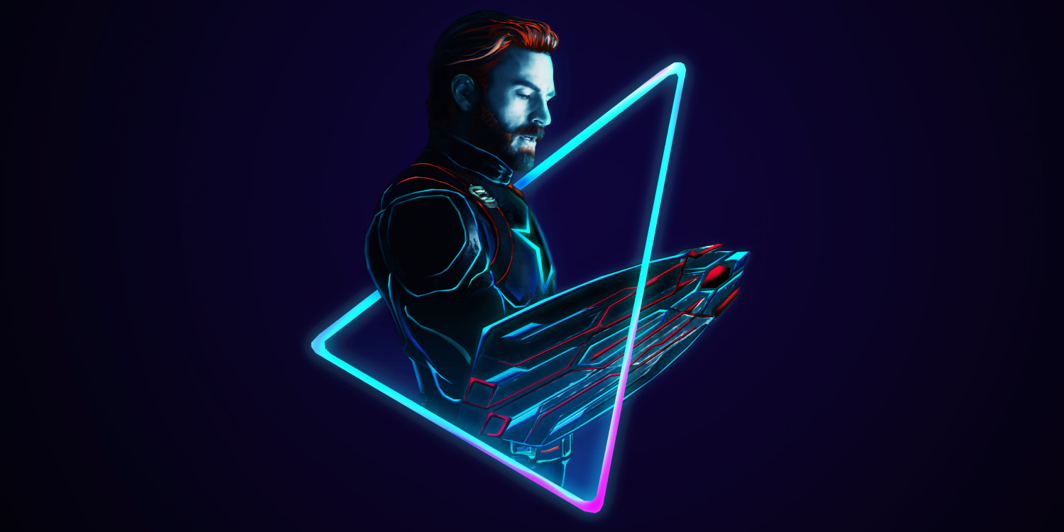 Supereroe silhouette triangolo neon, 1500x750 720p, PC