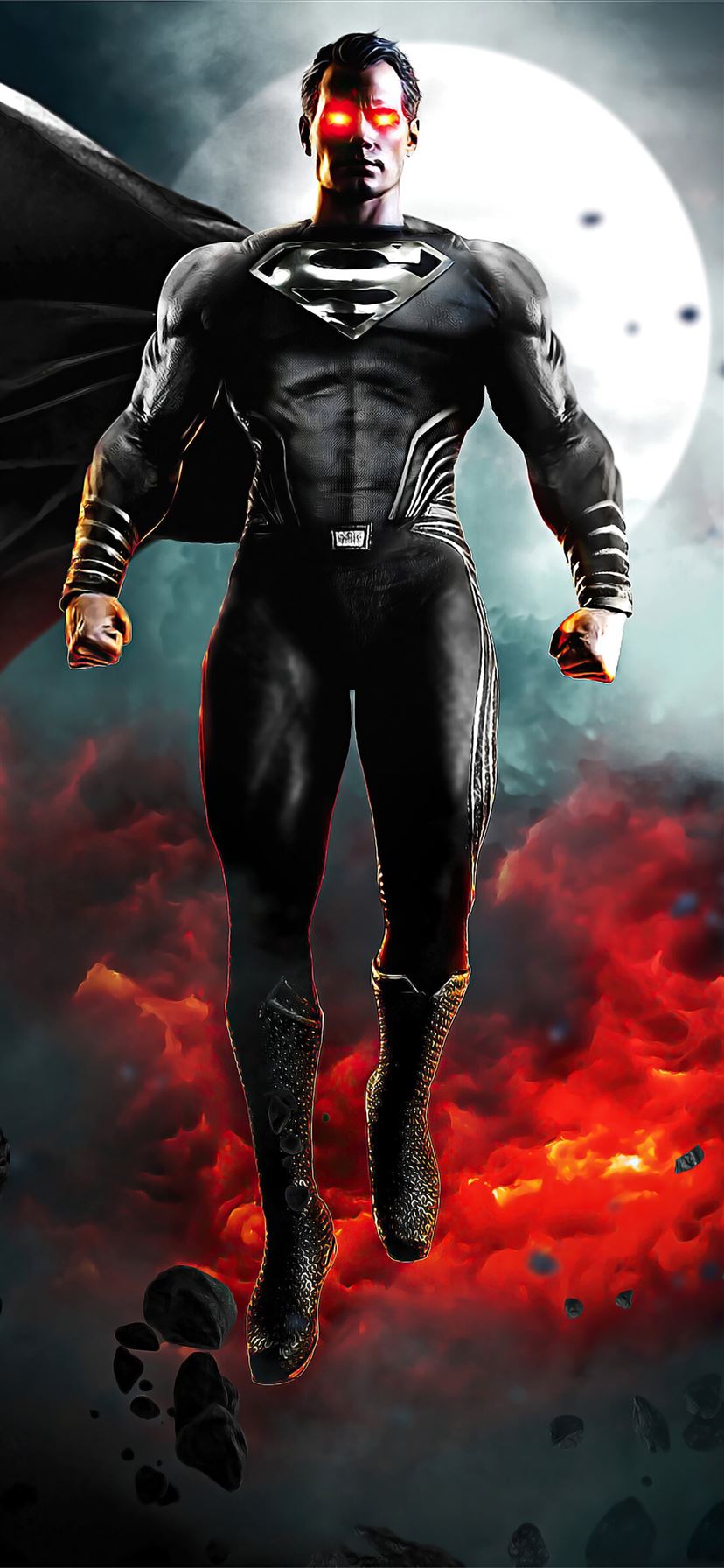 Superman nero con occhi rossi, 828x1792 Verticale, Mobile