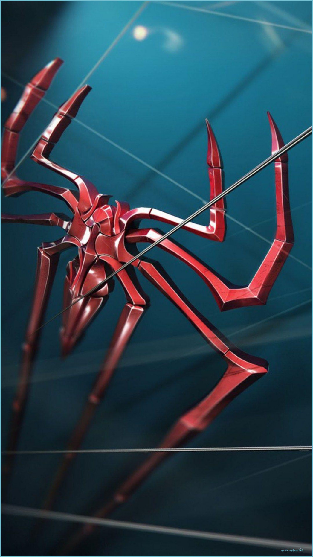 Ragno robotico rosso metallico, 1047x1862 Verticale, Telefono