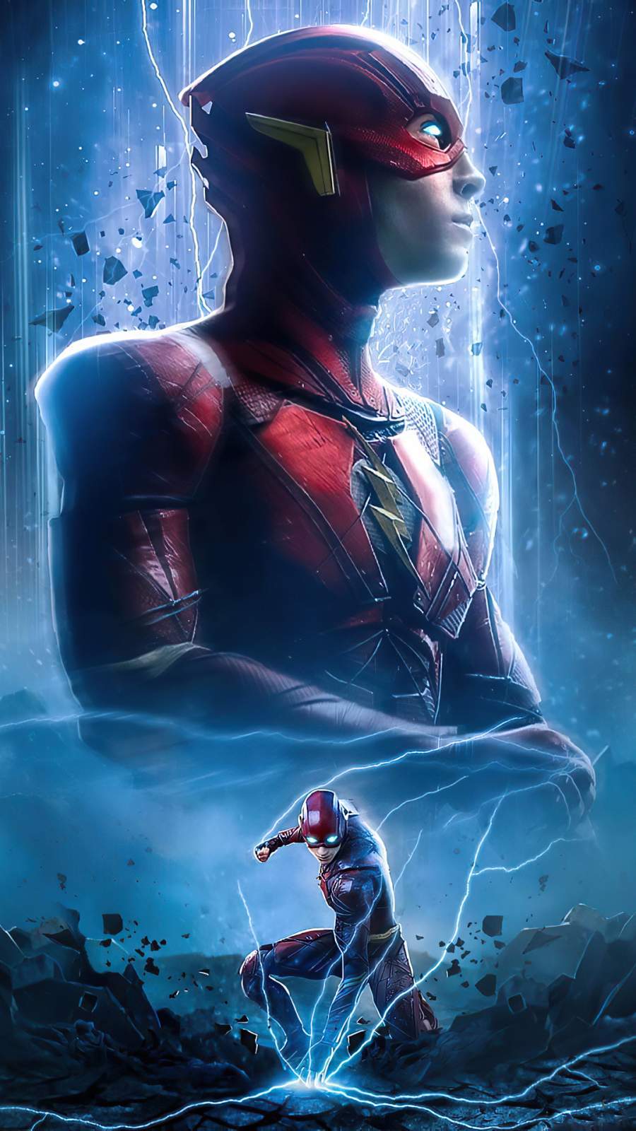 Flash supereroe fulmini blu, Barry Allen, 900x1600 Full HD Verticale, iPhone