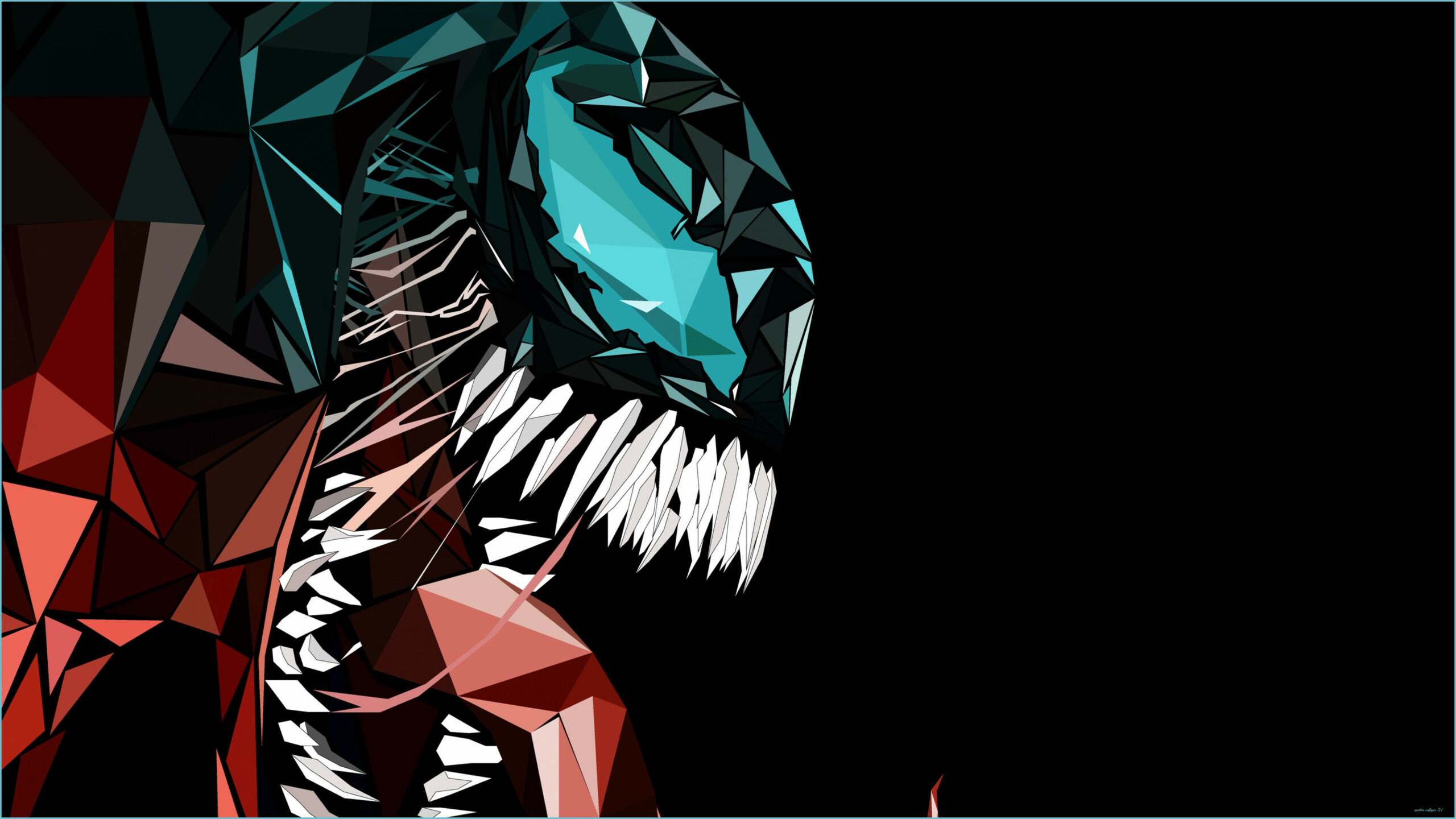 Venom astratto poligonale, simbionte, 2560x1440 2K QHD, PC
