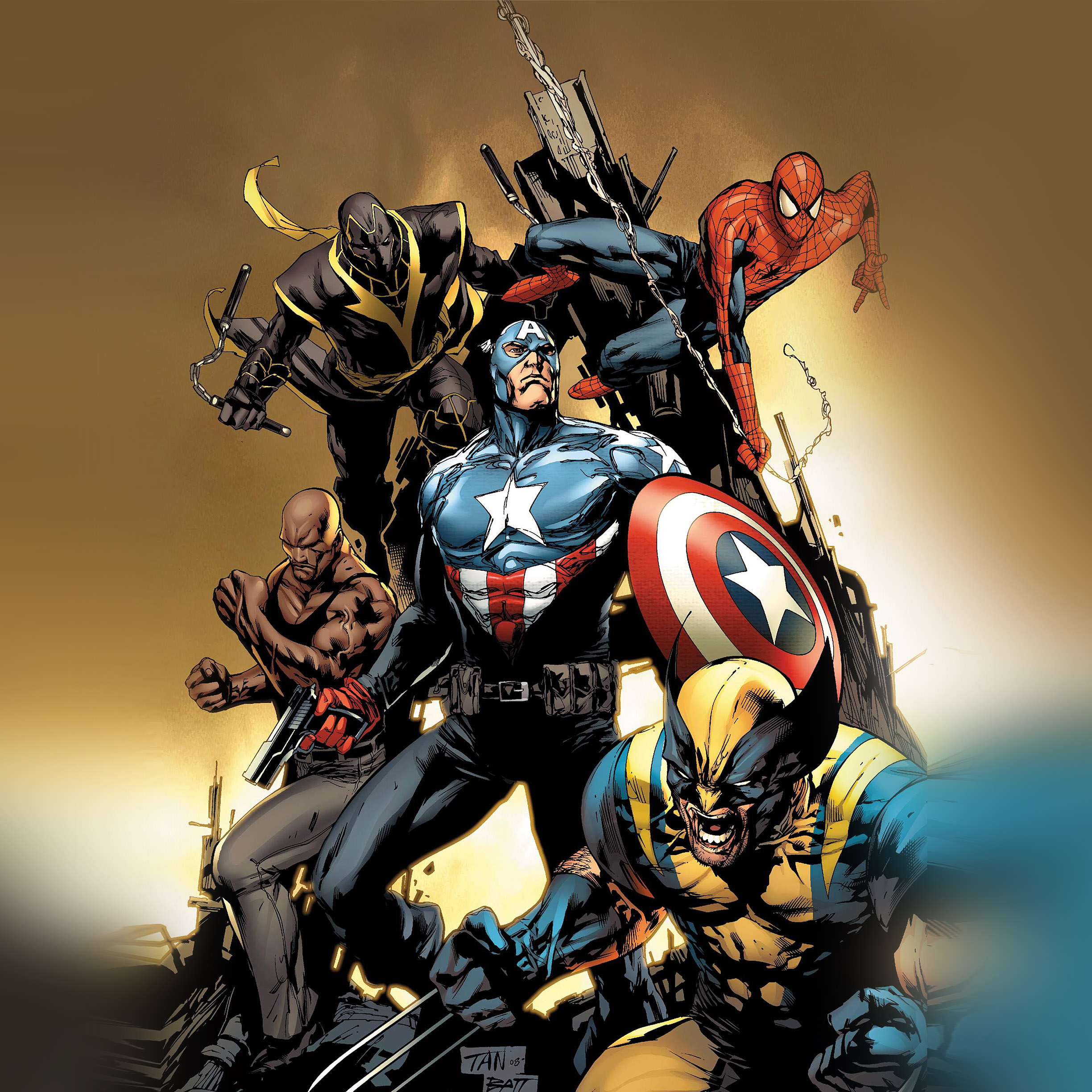 Supereroi Marvel gruppo fumetto, MCU, 2448x2448 alta risoluzione, Laptop