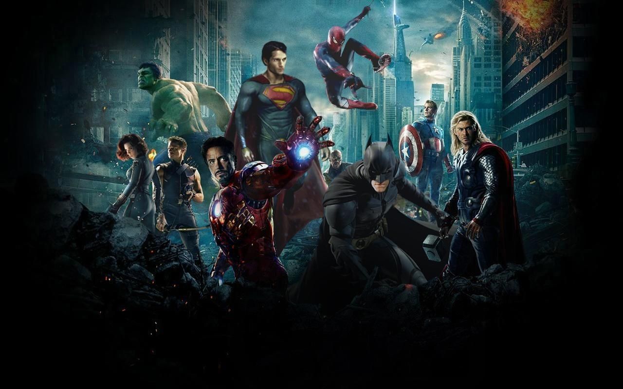 Collage supereroi Marvel DC, MCU, 1280x800 HD, Desktop