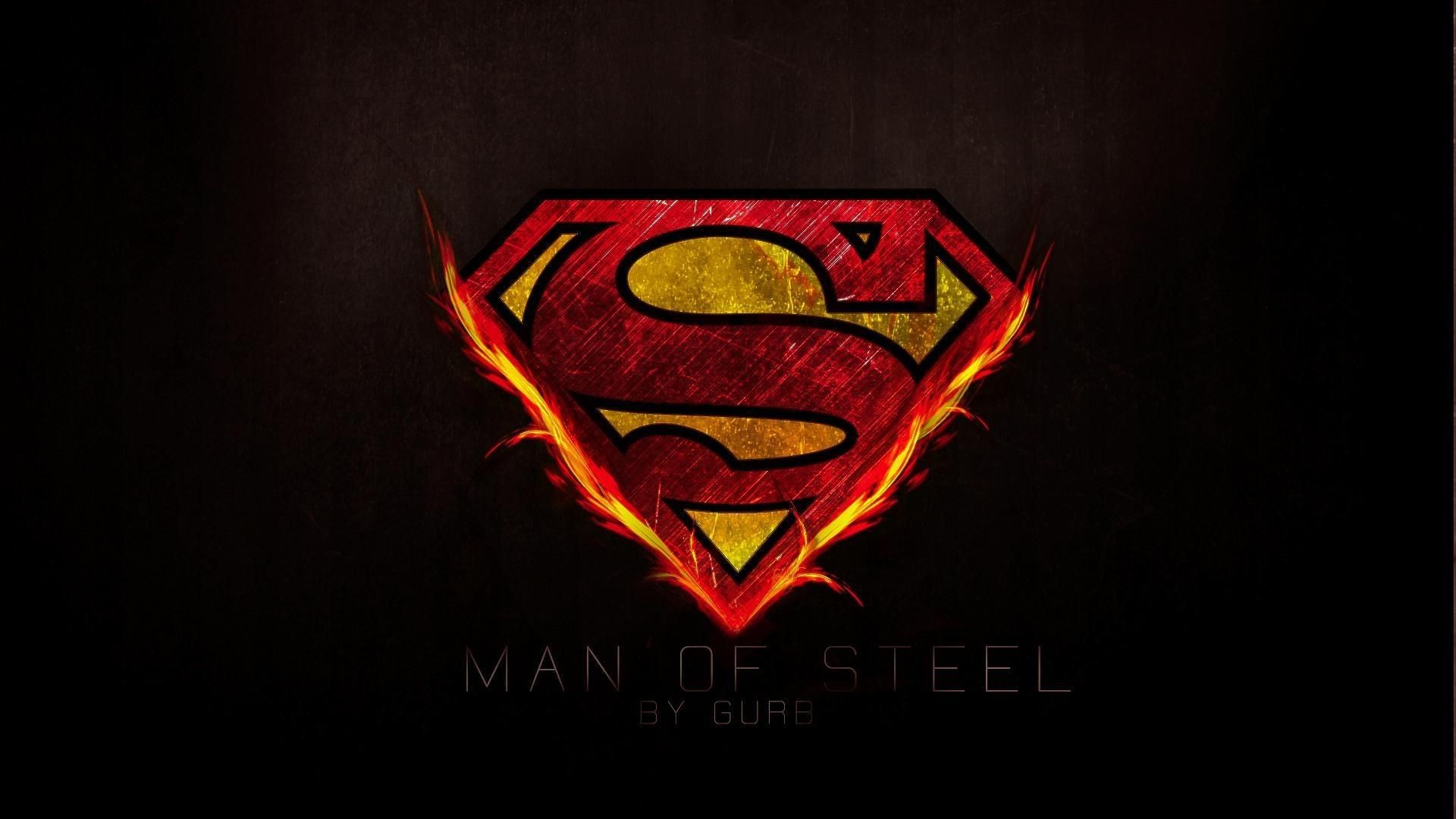 Logo Superman fiamme nere, 1920x1080 1080p, Monitor Gaming