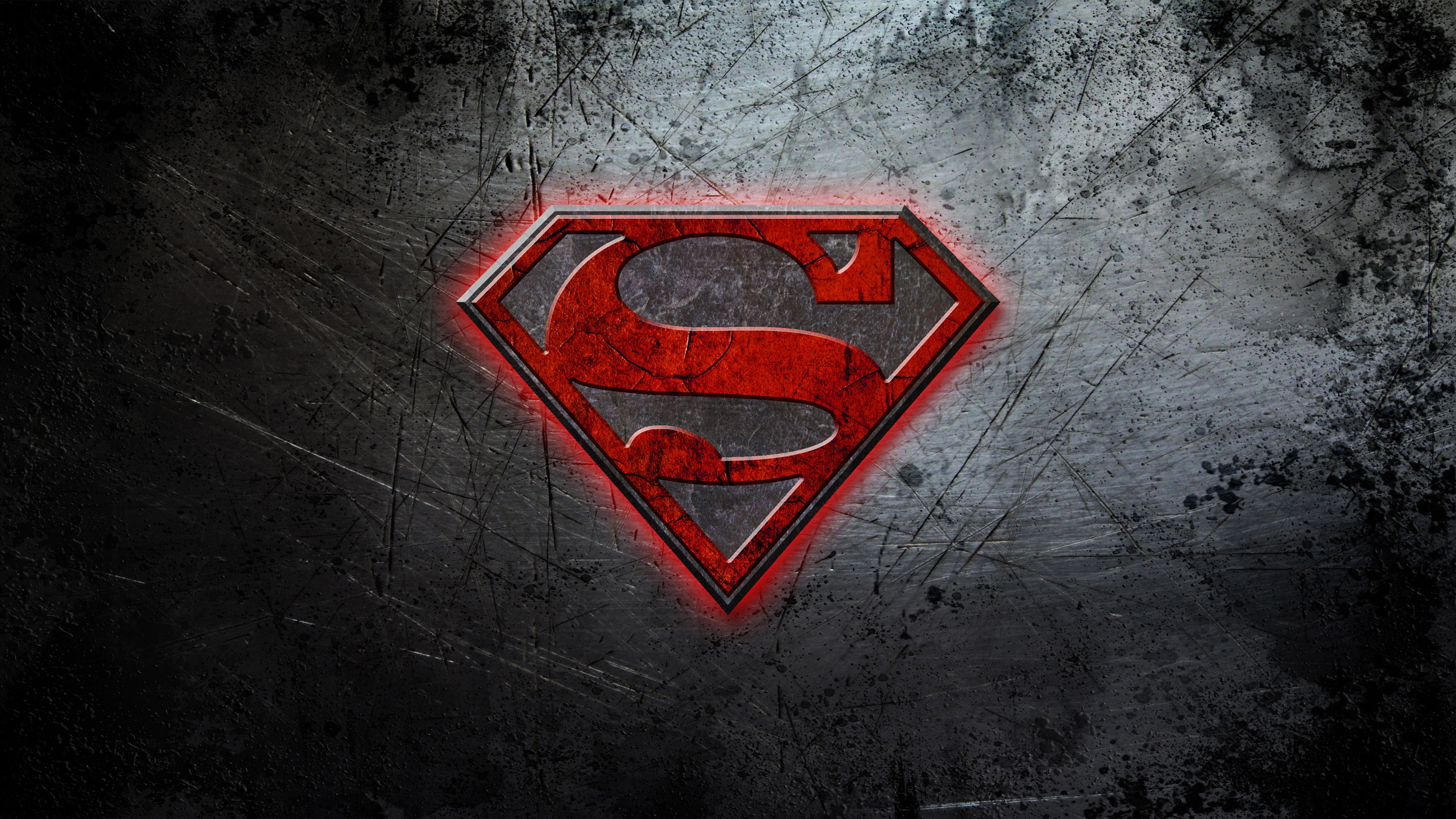 Logo Superman rosso grigio, 3840x2160 4K, Desktop 4K