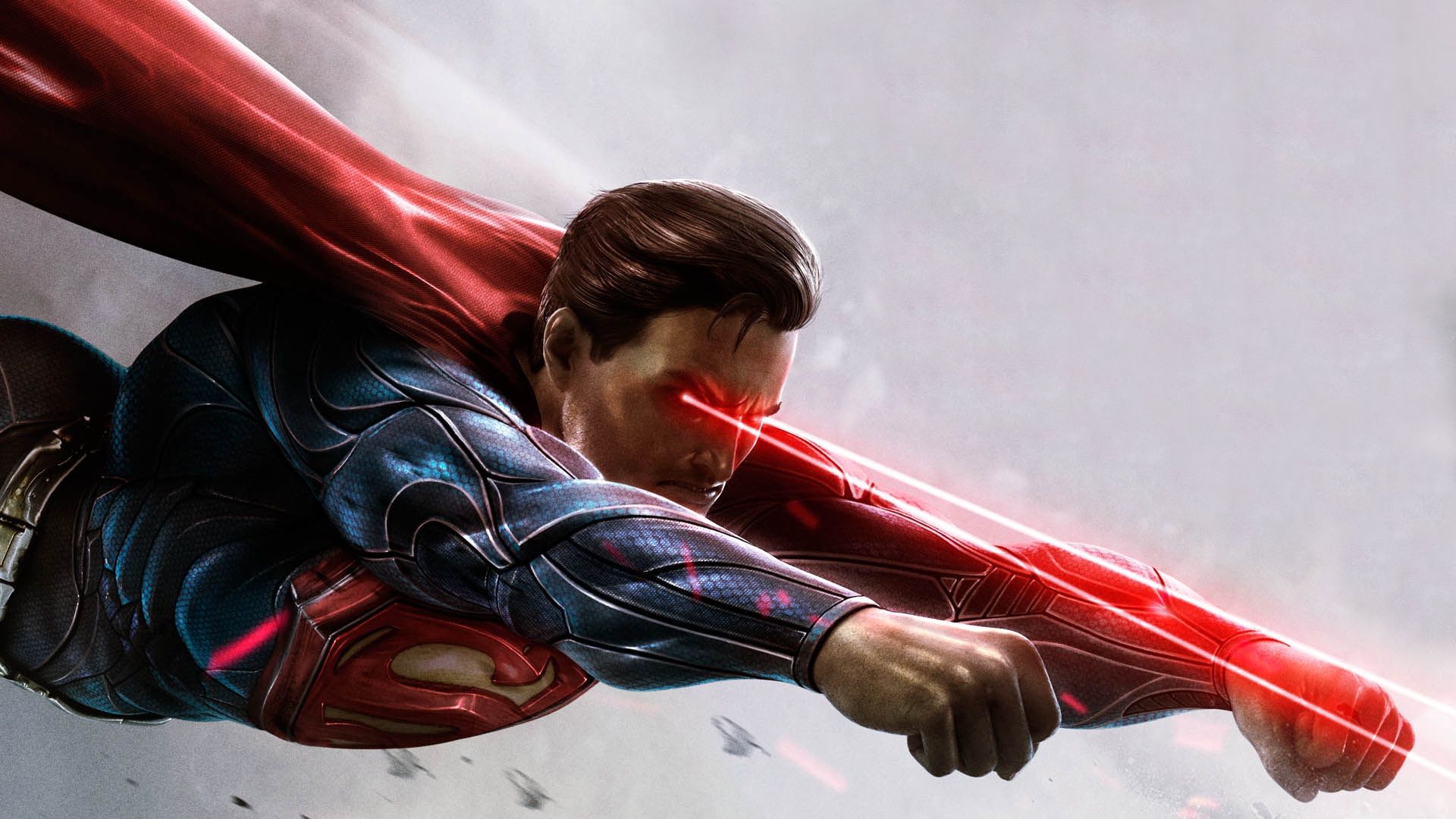 Superman in volo con laser, 1920x1080 Full HD, Desktop