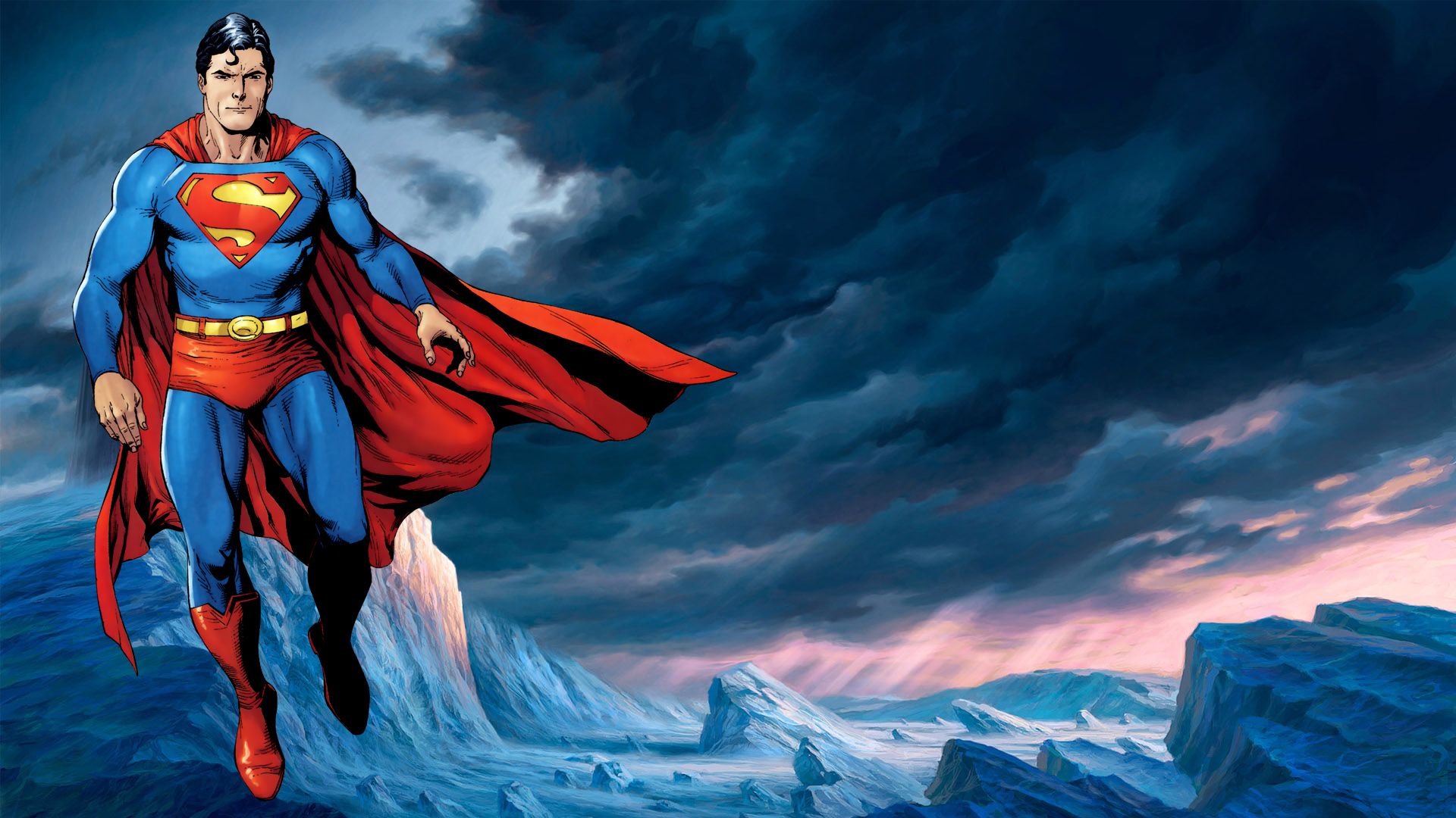 Superman in volo sopra ghiacci, 1920x1080 1080p, PC Desktop