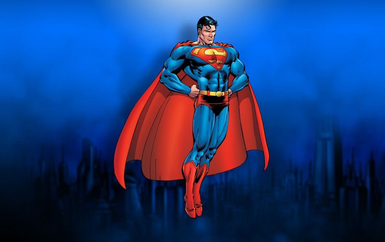 Superman in volo, città, 1280x804 720p, PC