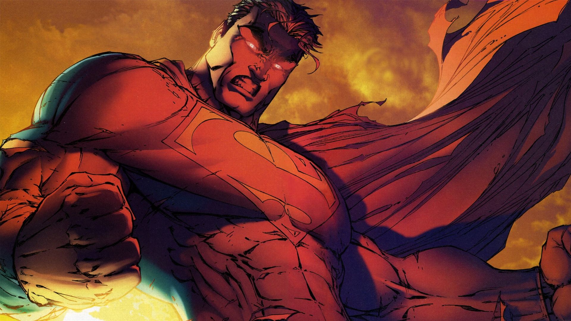 Superman in volo, stile fumetto, 1920x1080 Full HD, PC Desktop