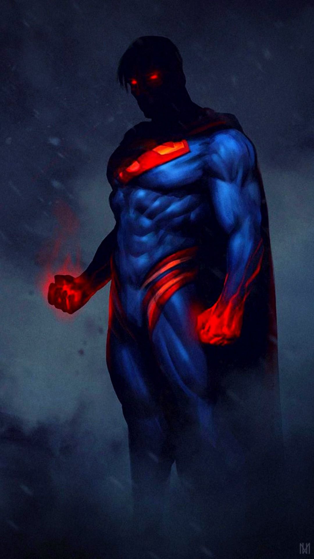 Superman occhi rossi luminosi, 1080x1920 Verticale, Mobile