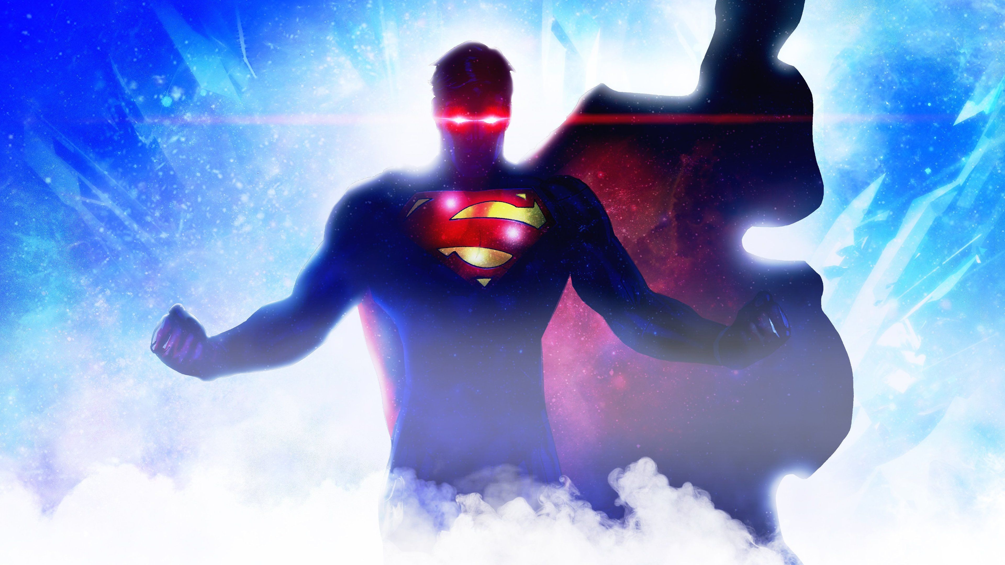 Superman silhouette blu tra nuvole, 3840x2160 Ultra HD, 4K TV