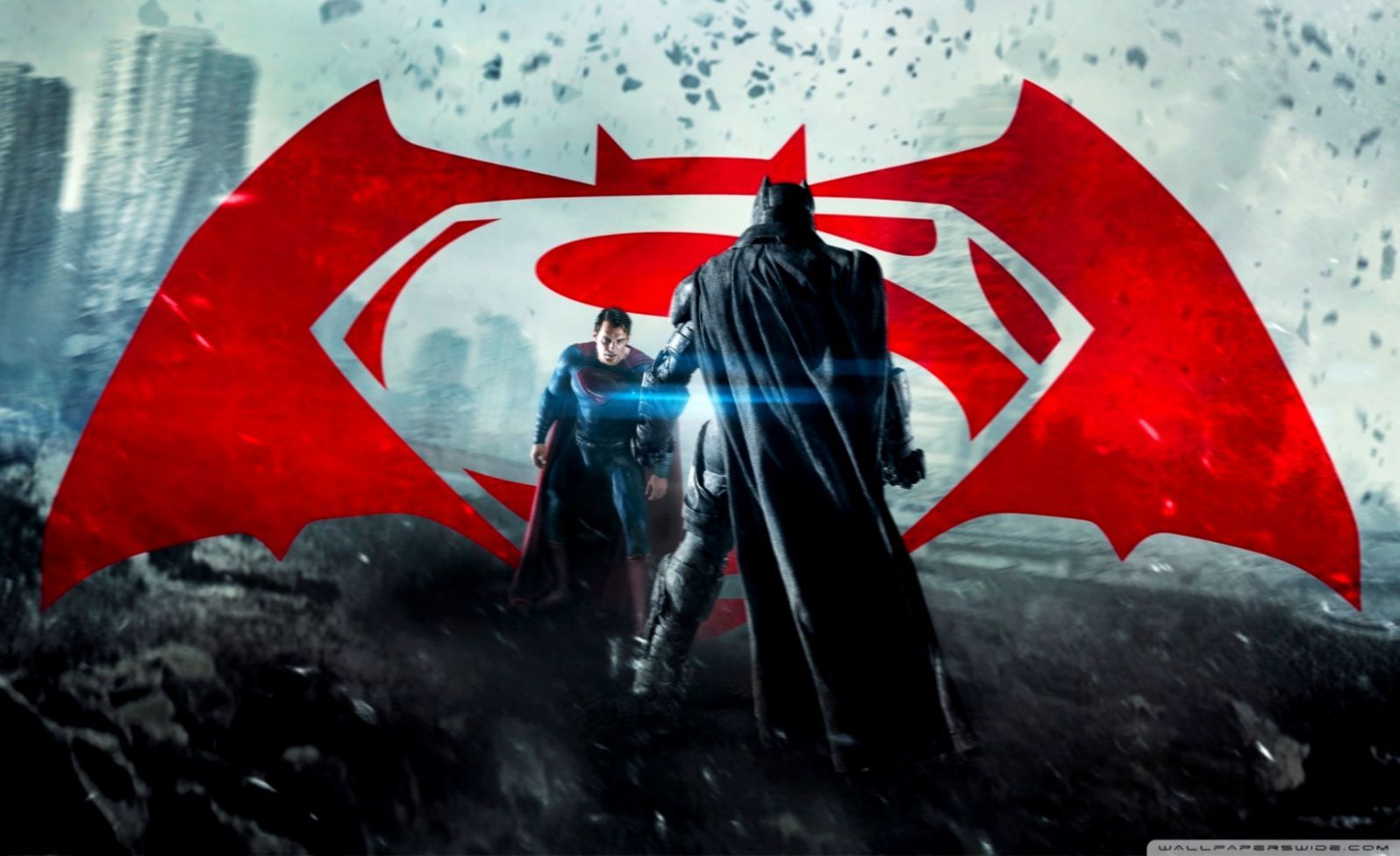 Batman vs Superman logo, Gotham, 1596x976 HD, Desktop