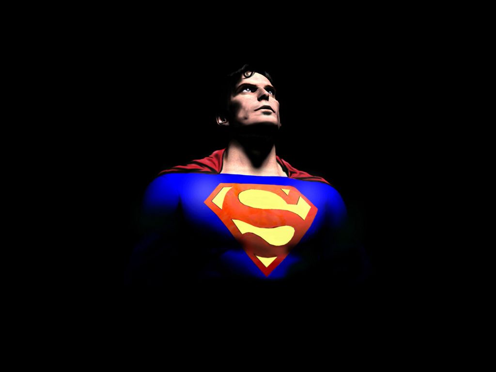 Superman logo sfondo nero, 1024x768 HD, Laptop