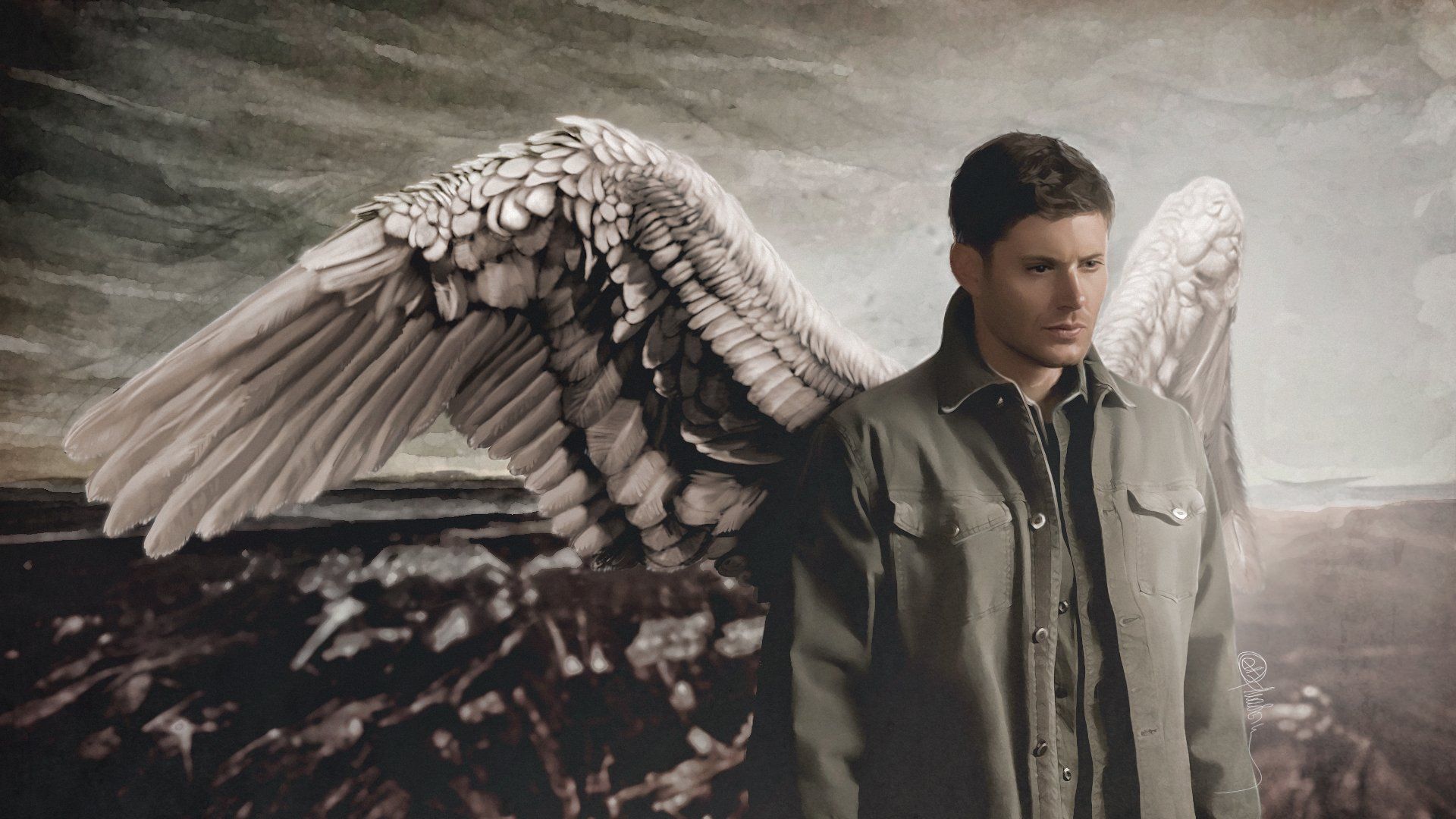 Dean Winchester con ali angelo, 1920x1080 Full HD 1080p, PC