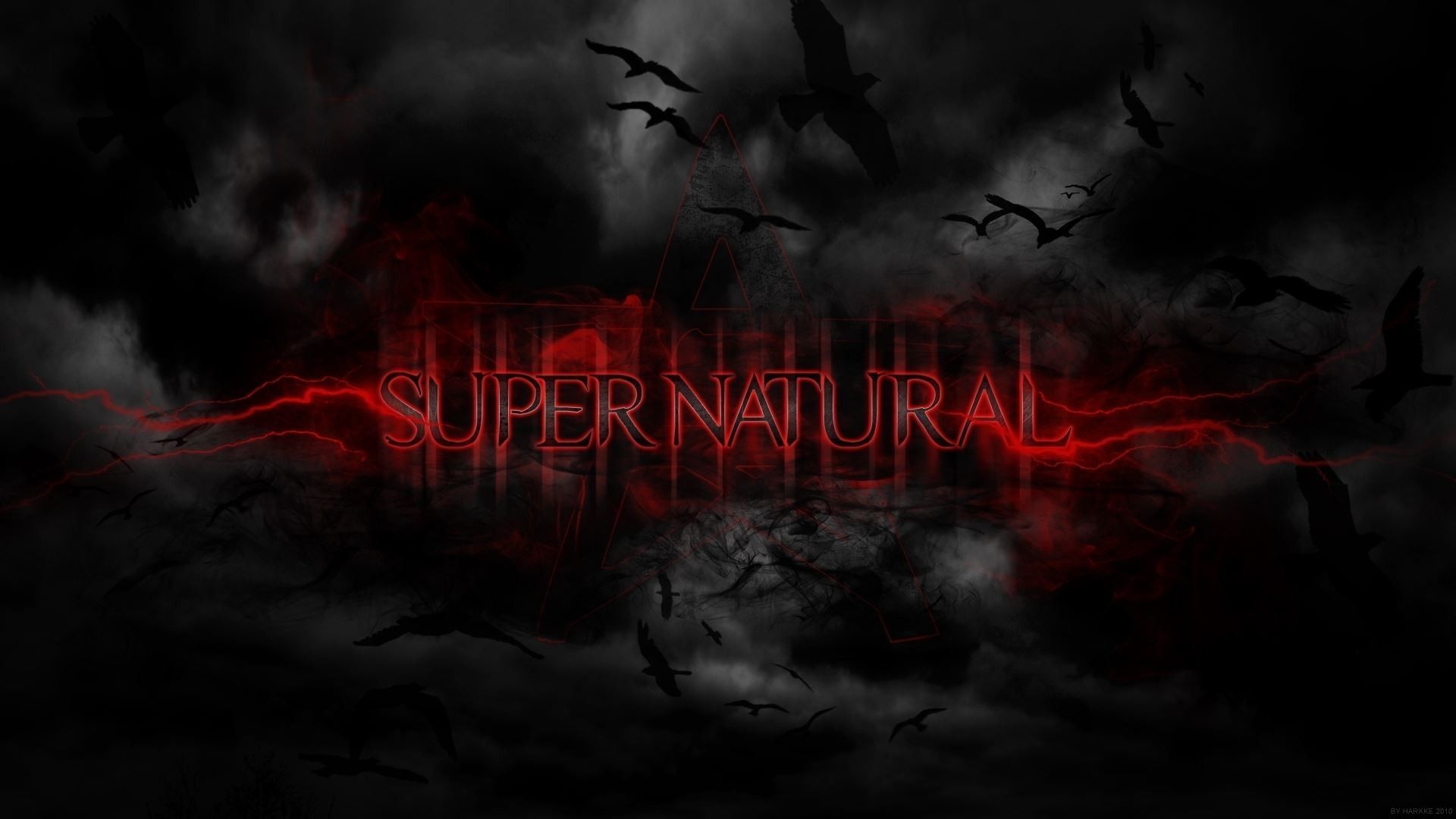 Logo Supernatural rosso corvi, 1920x1080 1080p, PC
