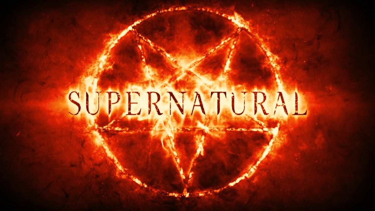 Logo Supernatural pentagramma fiamme, 1280x720 HD, Desktop