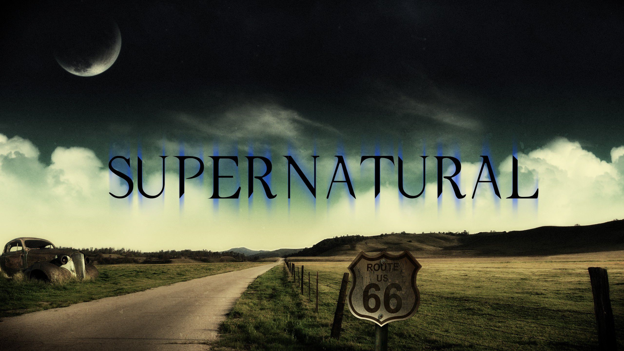 Logo Supernatural strada Route 66, 2560x1440 2K QHD, Monitor Gaming