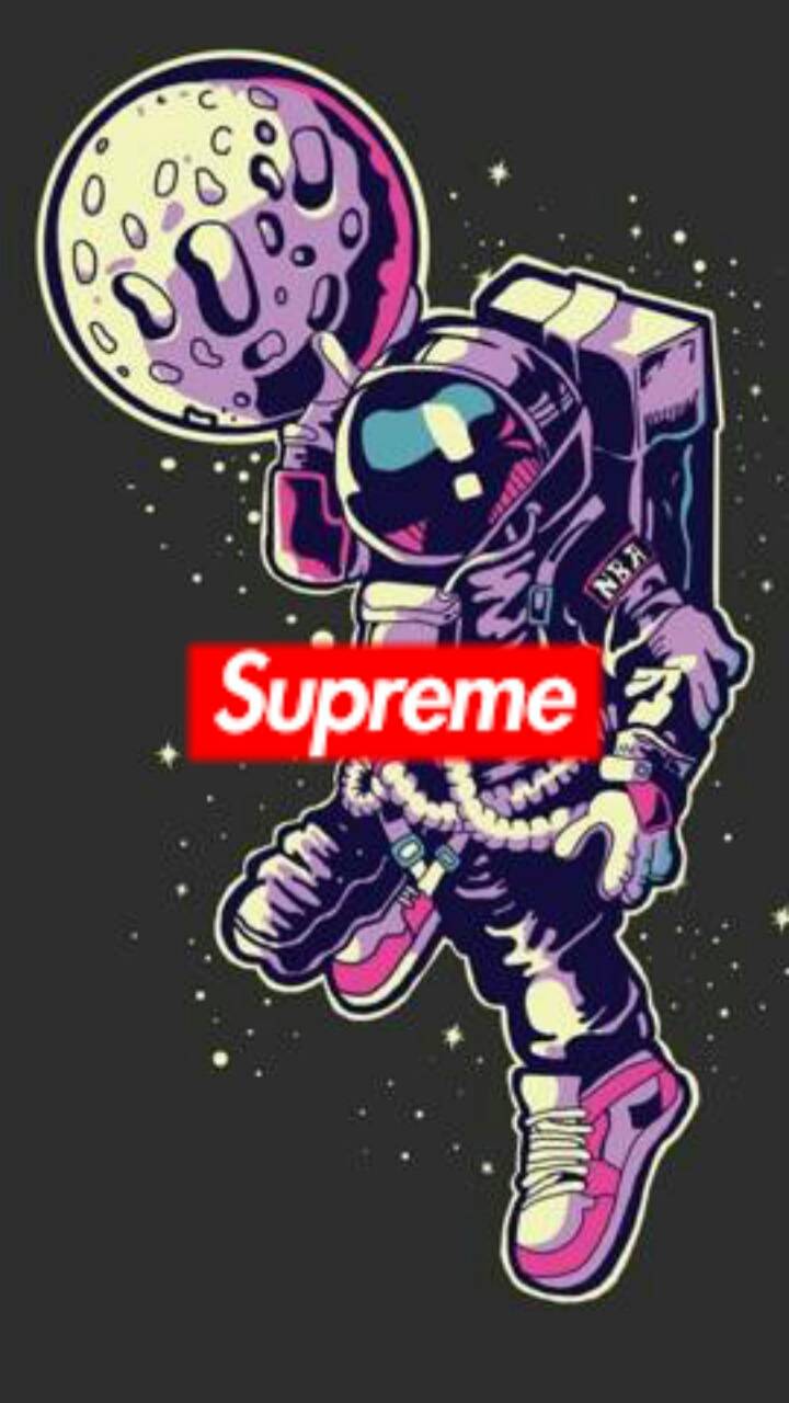 Astronauta logo Supreme spazio, 720x1280 Full HD Verticale, Samsung Galaxy