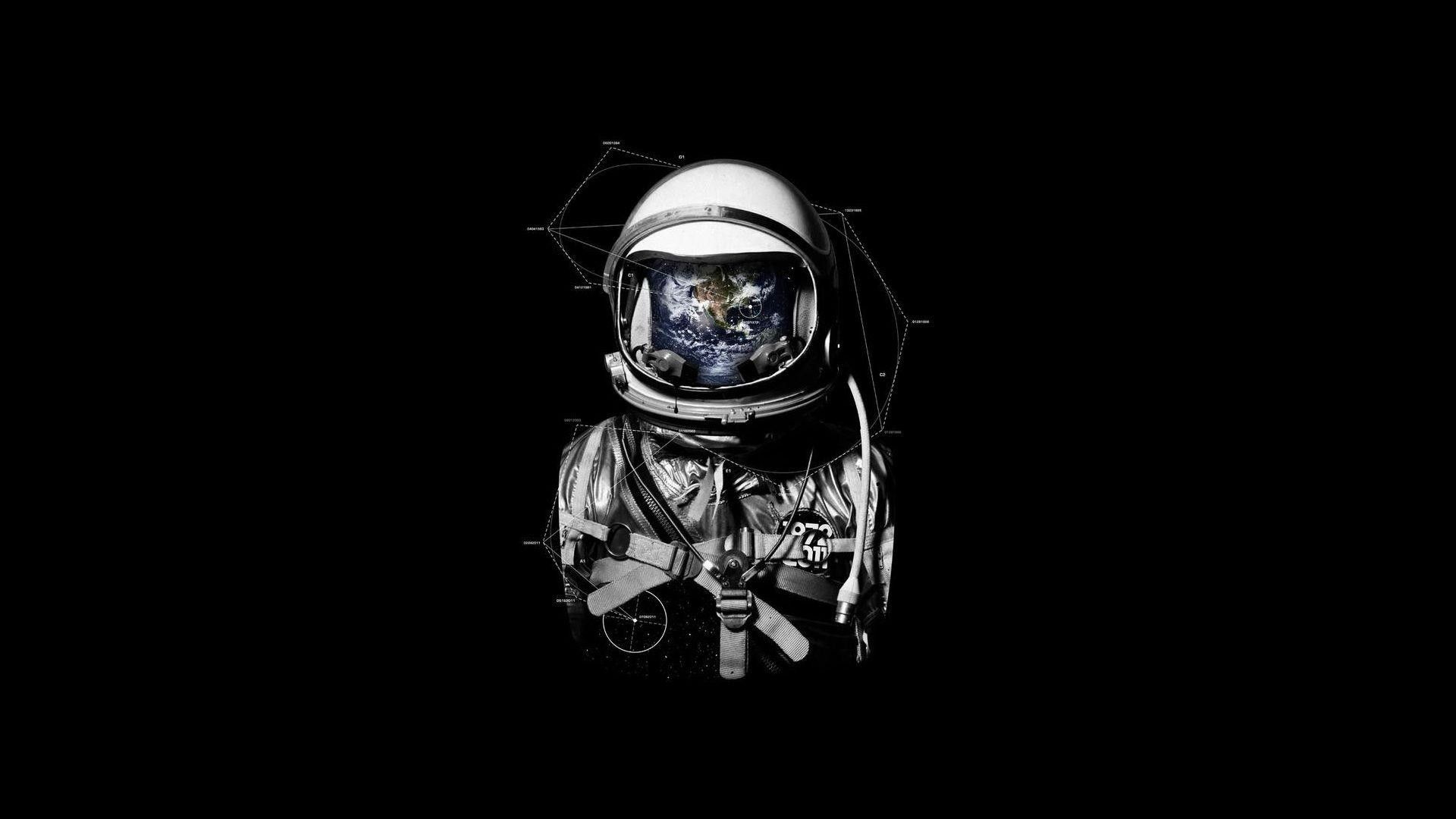 Astronauta su sfondo nero, 1920x1080 Full HD, Laptop