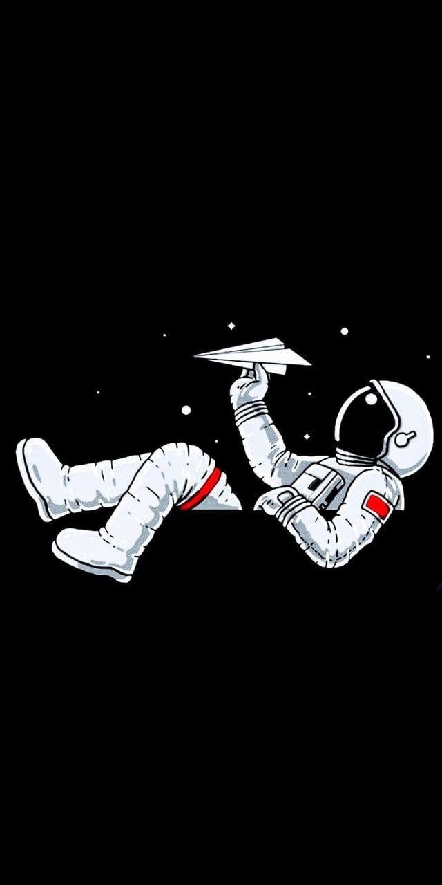Astronauta seduto aereo carta, 640x1280 Verticale, Telefono