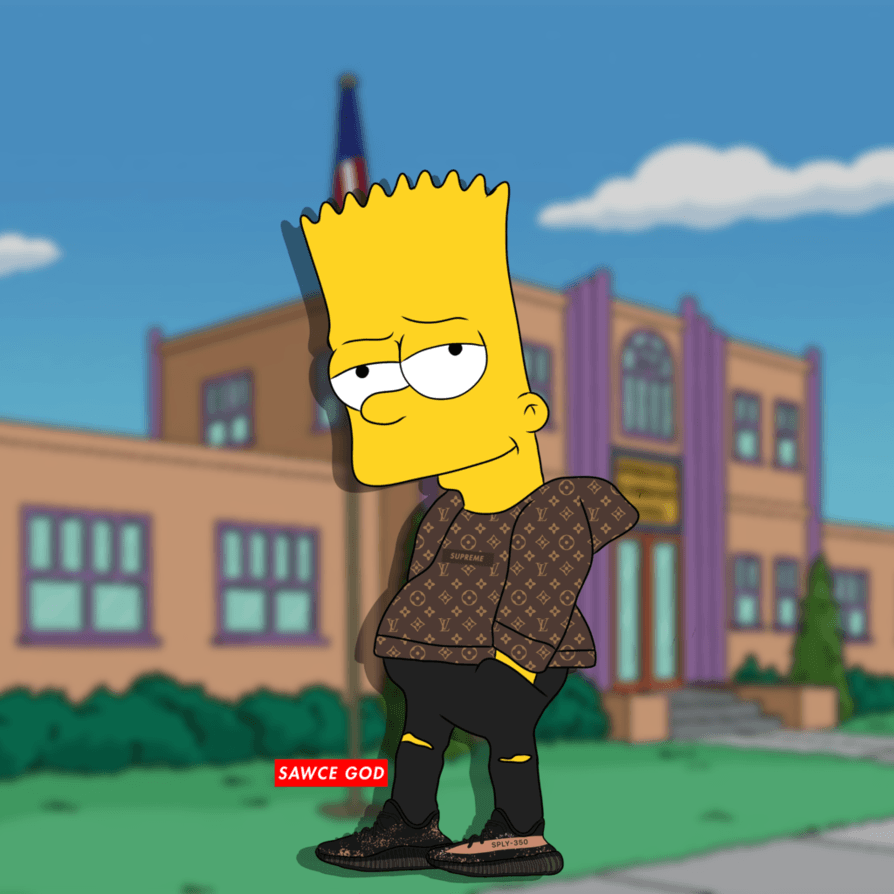 Bart Simpson stile Louis Vuitton, moda di lusso, 894x894 HD, Desktop