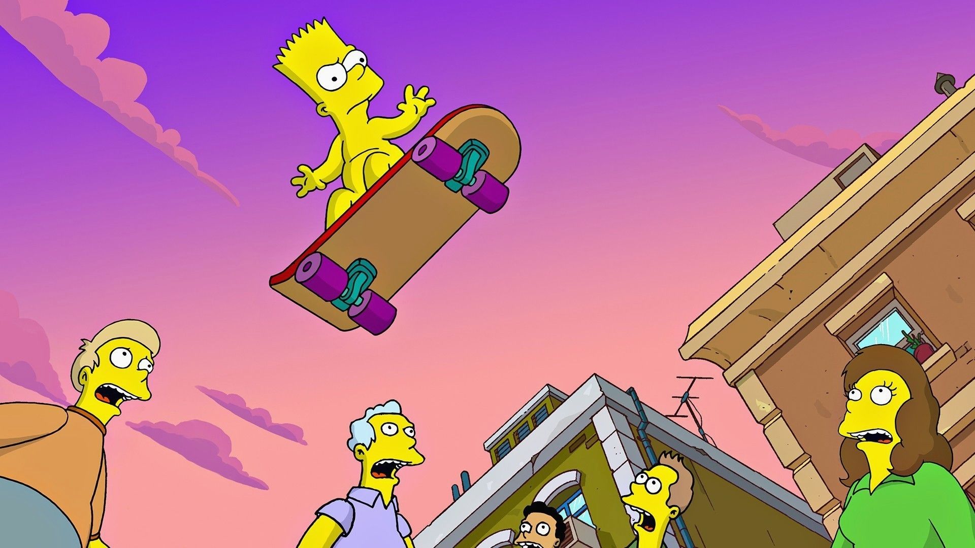 Bart Simpson skateboard salto, 1920x1080 Full HD, Desktop