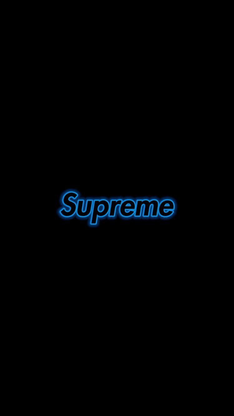 Logo Supreme blu neon, 750x1333 Verticale, Telefono