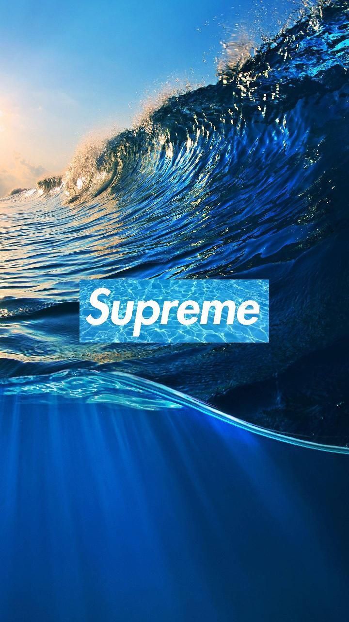 Logo Supreme onda blu oceano, New York, 720x1280 Full HD Verticale, Smartphone