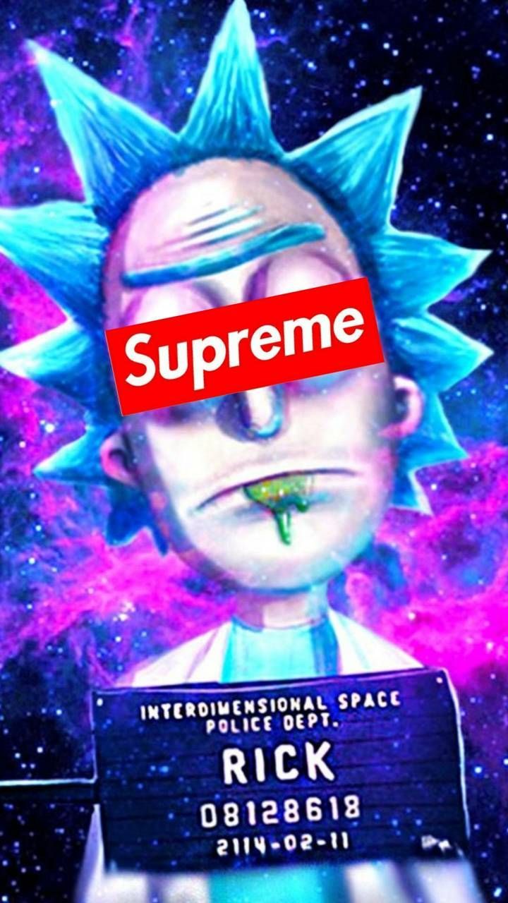 Rick and Morty logo Supreme, serie animata, 720x1280 Full HD Verticale, iPhone
