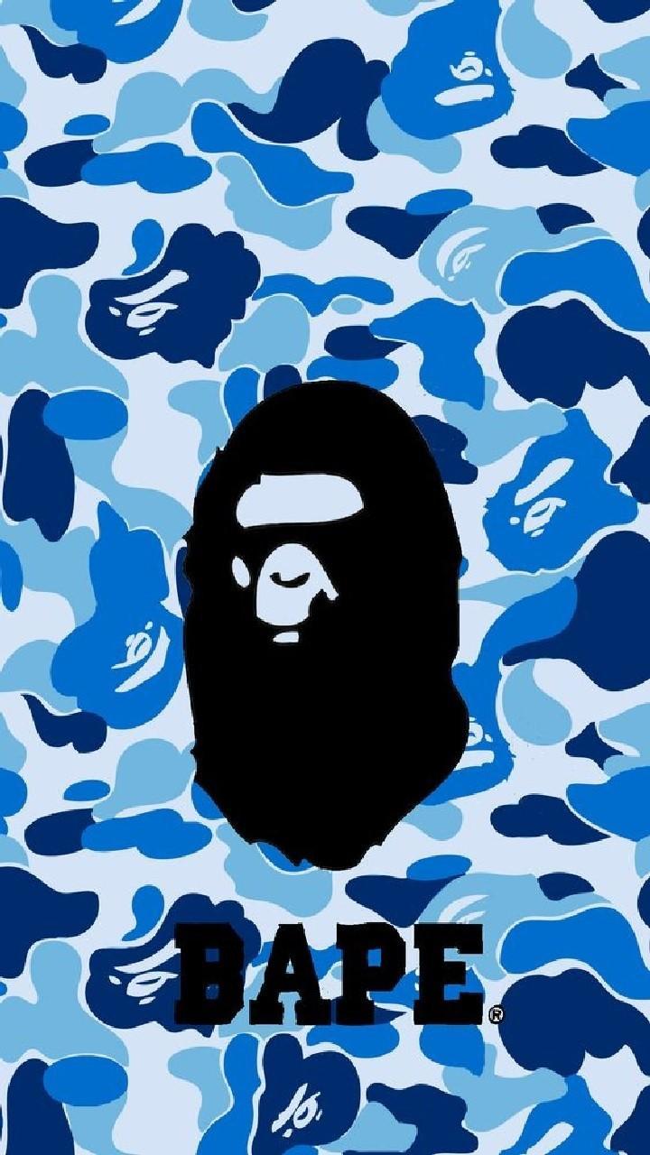 Bape logo camouflage blu, 720x1280 Verticale, Mobile