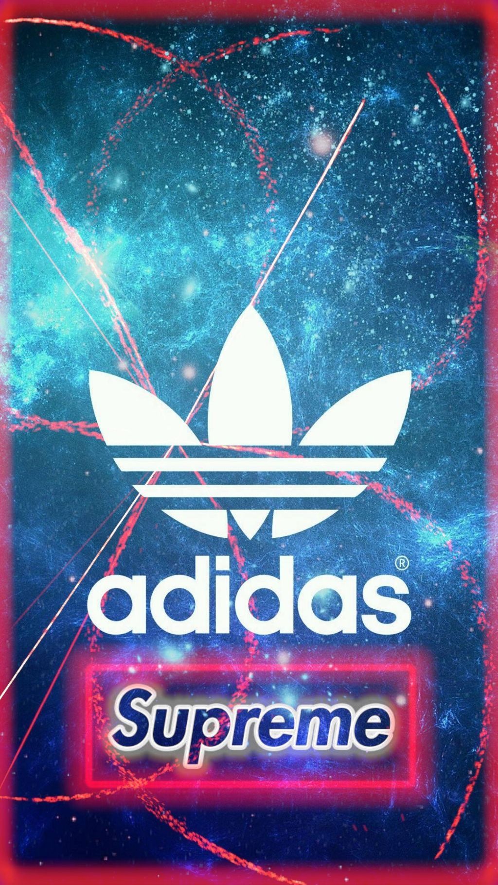 Logo Adidas Supreme galassia blu, abbigliamento sportivo, 1024x1820 Full HD Verticale, iPhone
