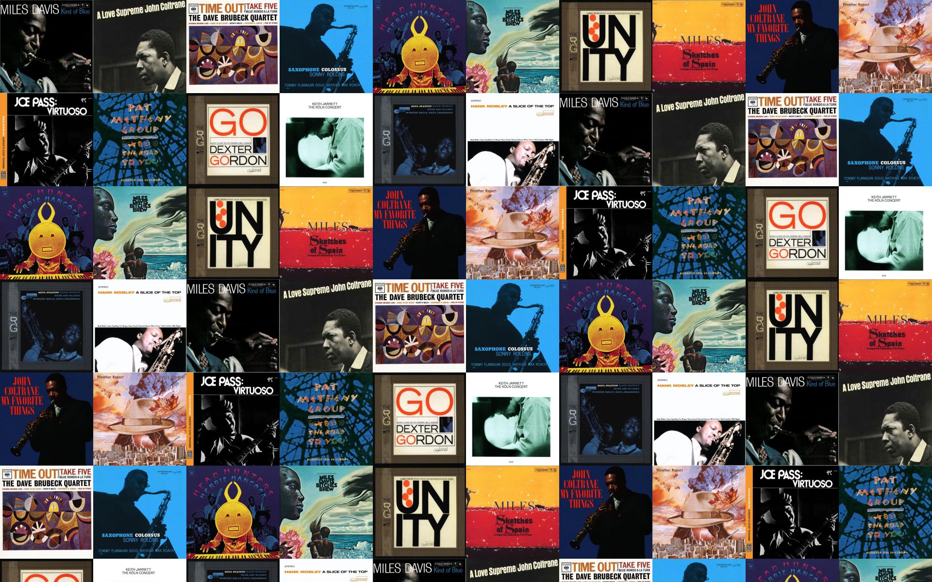 Collage copertine album jazz, 1920x1200 Full HD+, PC Desktop