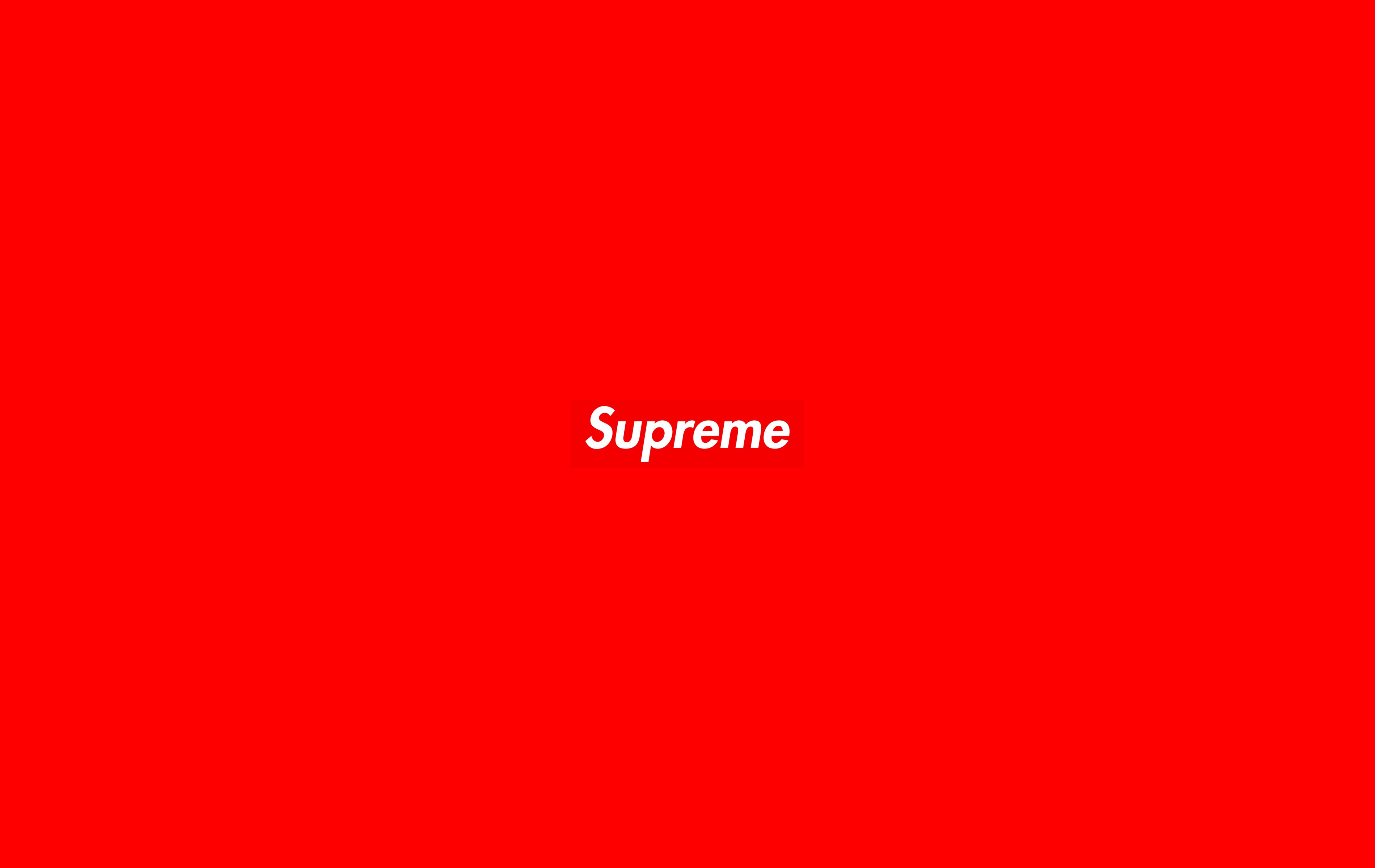 Logo Supreme sfondo rosso, 3800x2400 2K+, Monitor Gaming