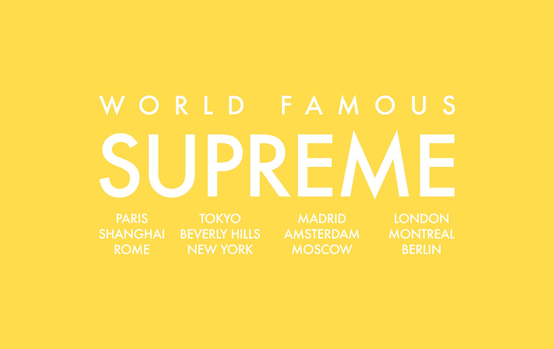 Logo Supreme World Famous giallo, 1900x1200 HD Ready, PC Desktop