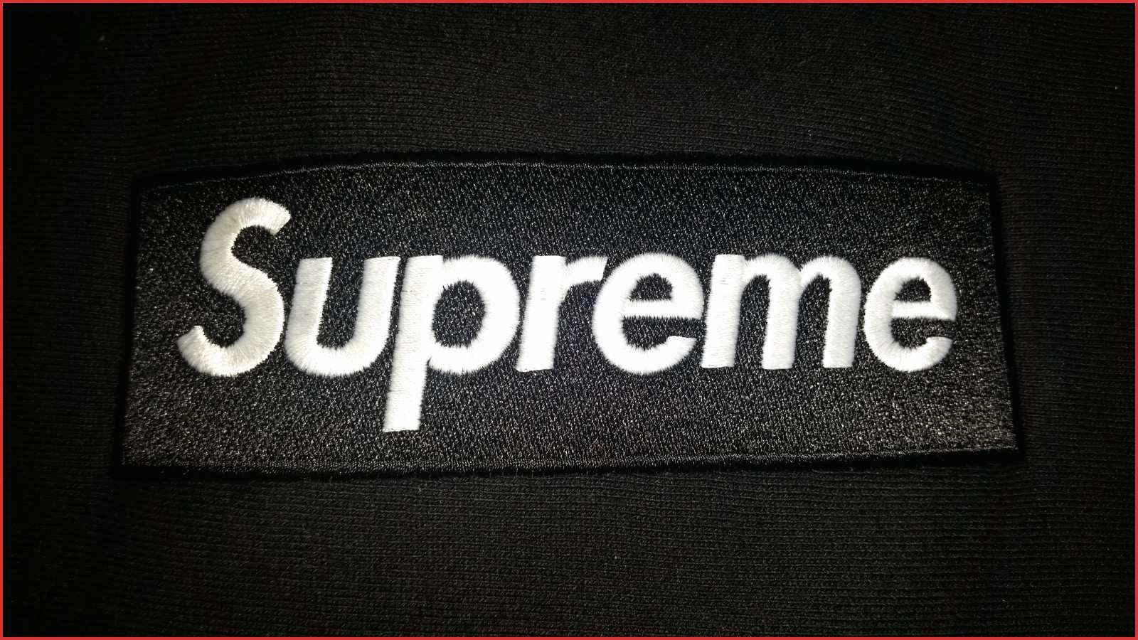 Logo Supreme box nero, 1600x900 HD, Laptop