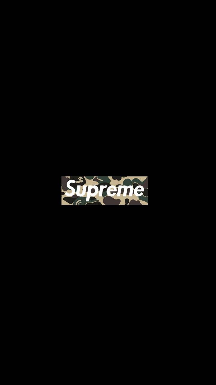 Logo Supreme camouflage nero, 720x1280 Verticale, Telefono