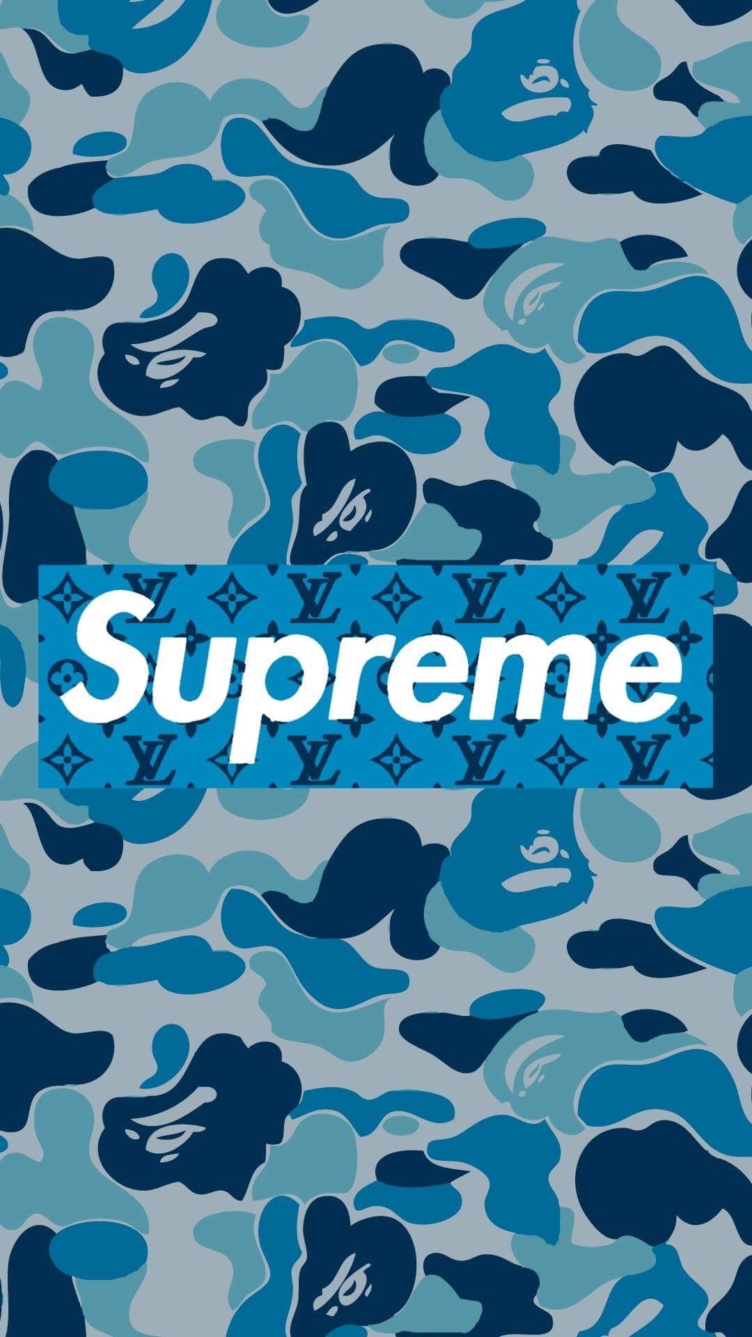 Supreme camo blu Bape, streetwear, 1080x1920 Verticale, iPhone Pro Max