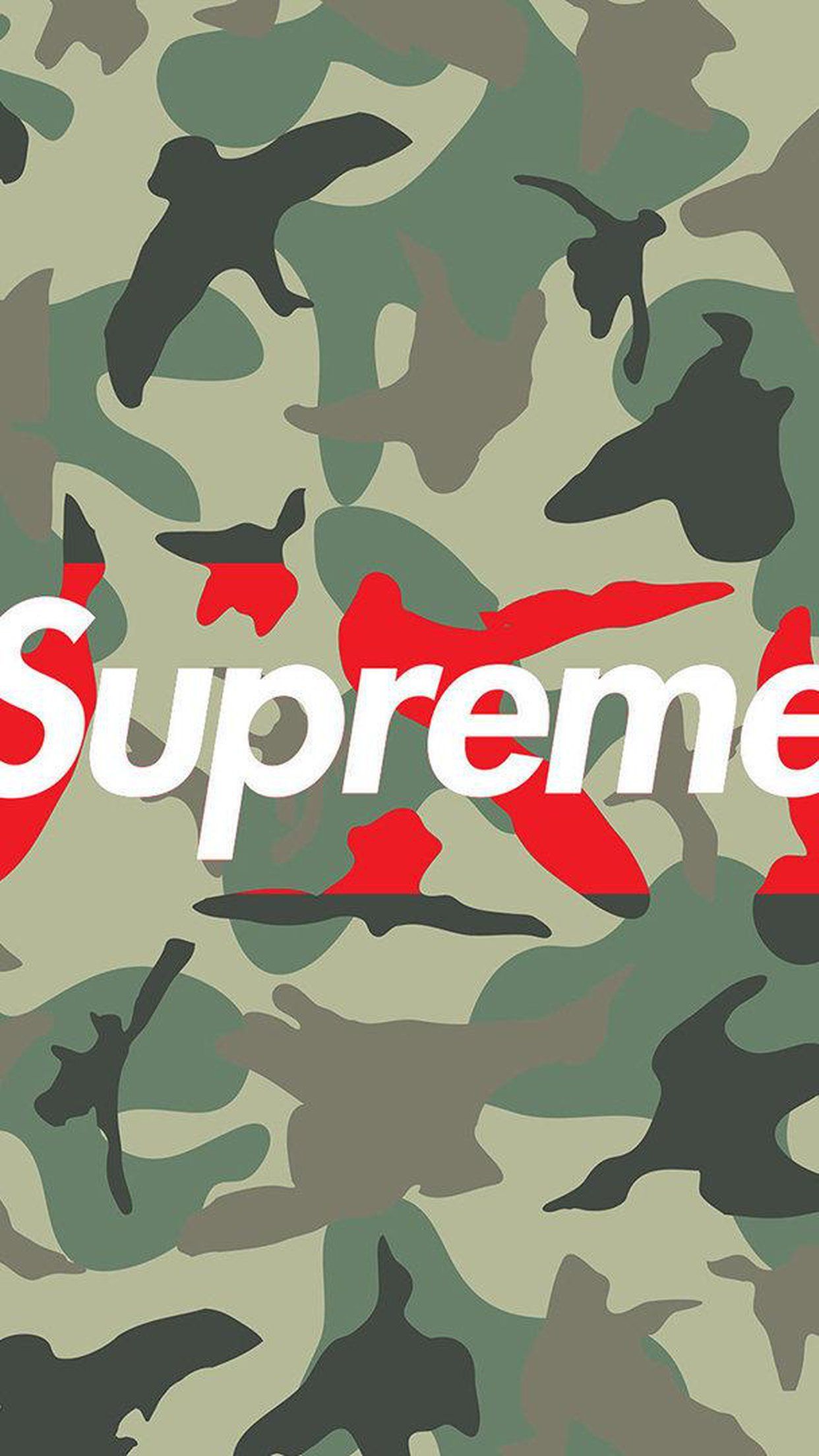 Logo Supreme camouflage verde, 1920x1080 Full HD, Desktop