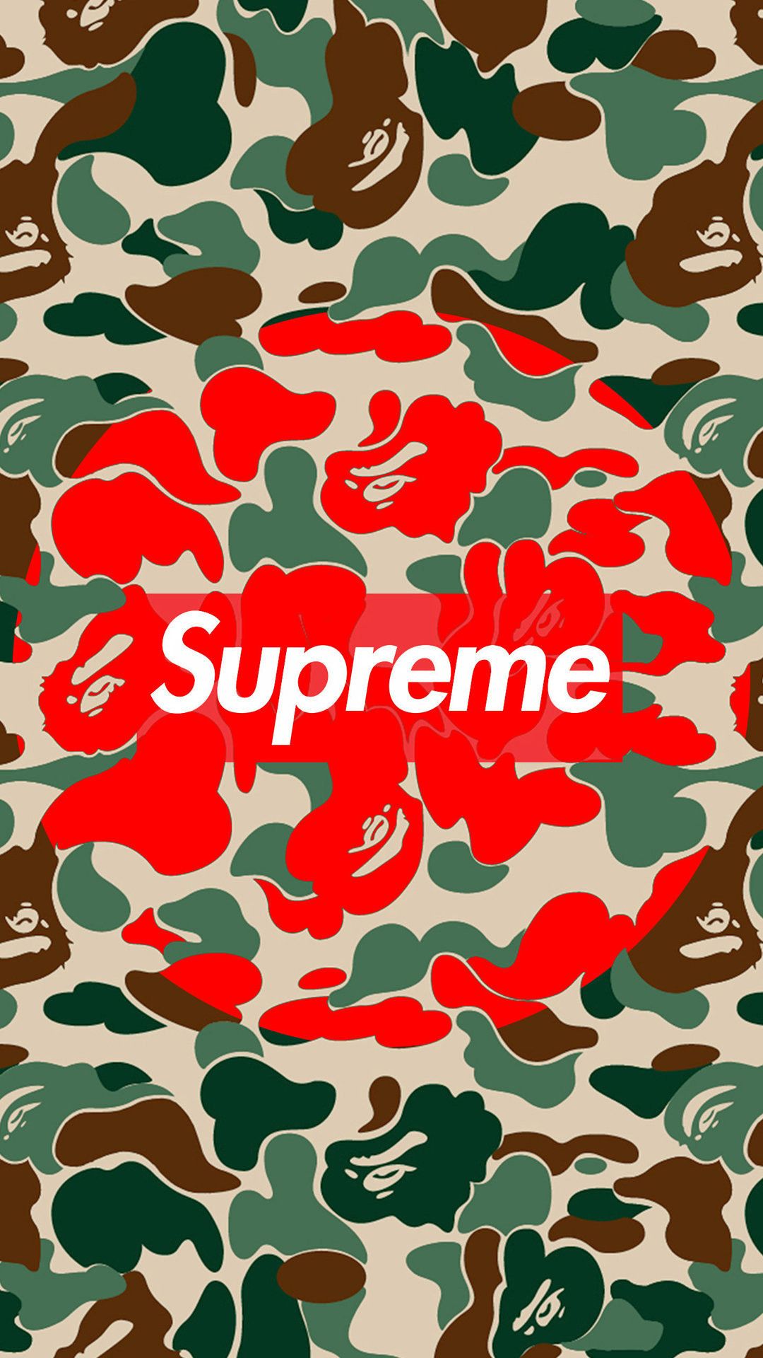 Supreme logo camo Bape rosso, New York, 1080x1920 Full HD Verticale, iPhone Pro Max