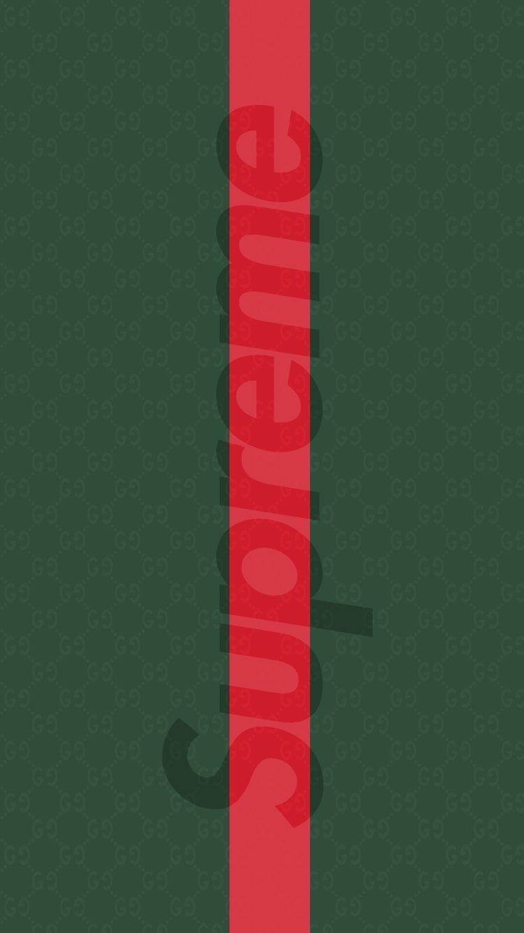 Logo Supreme verde rosso, 750x1333 Verticale, iPhone Plus