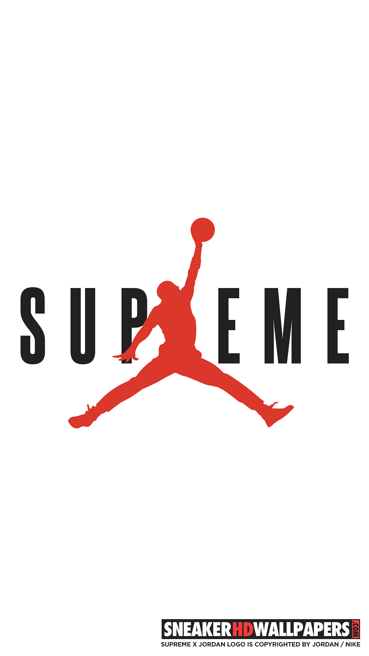 Logo Supreme Air Jordan, 1242x2208 Verticale, Telefono