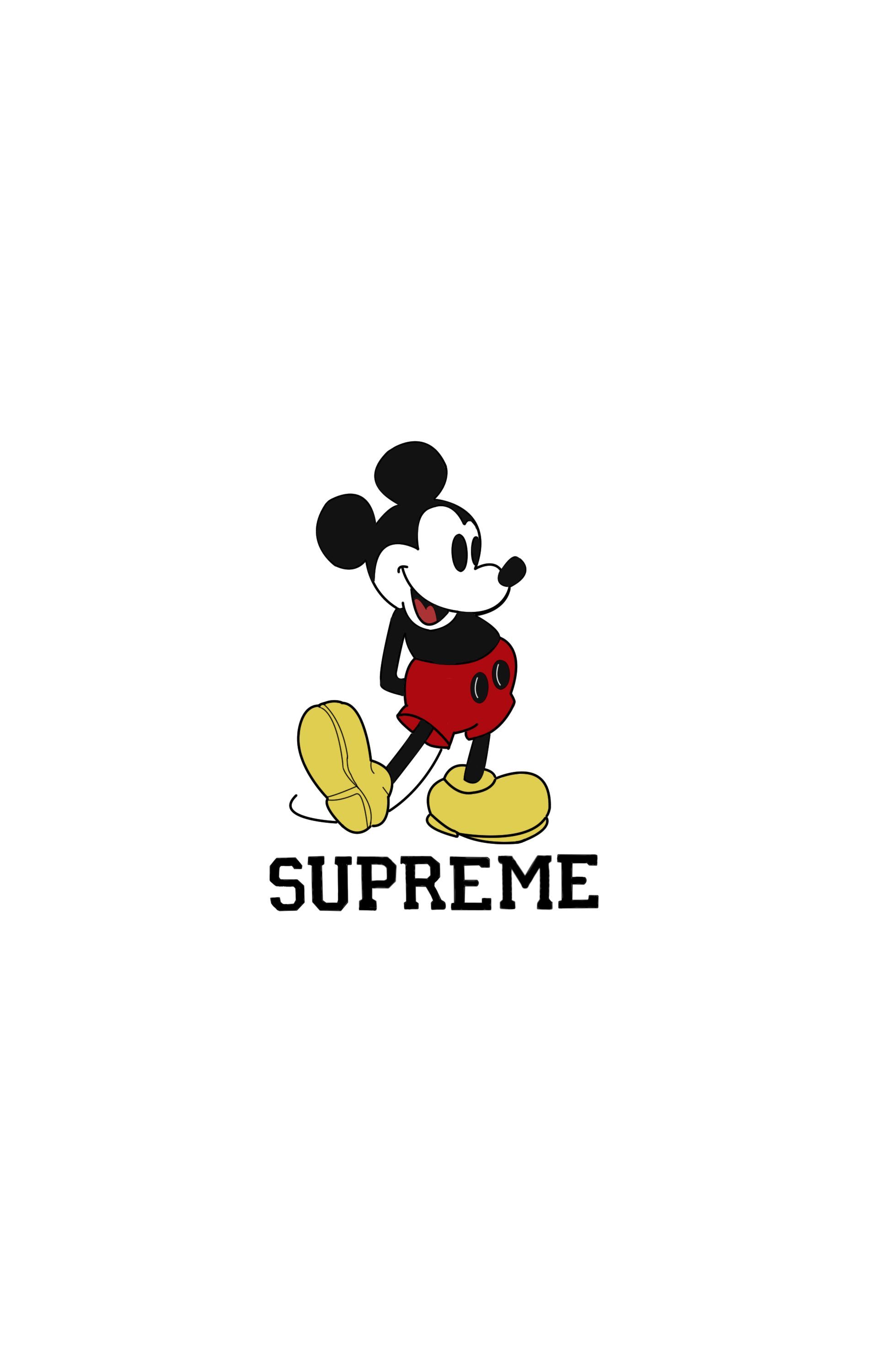 Topolino logo Supreme, Disney, 1920x3000 Verticale, iPhone Plus