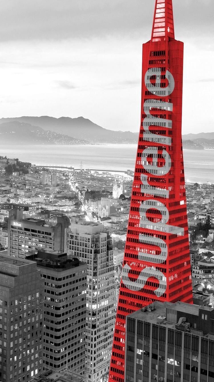 Logo Supreme grattacielo San Francisco, 750x1334 Verticale, iPhone Pro Max