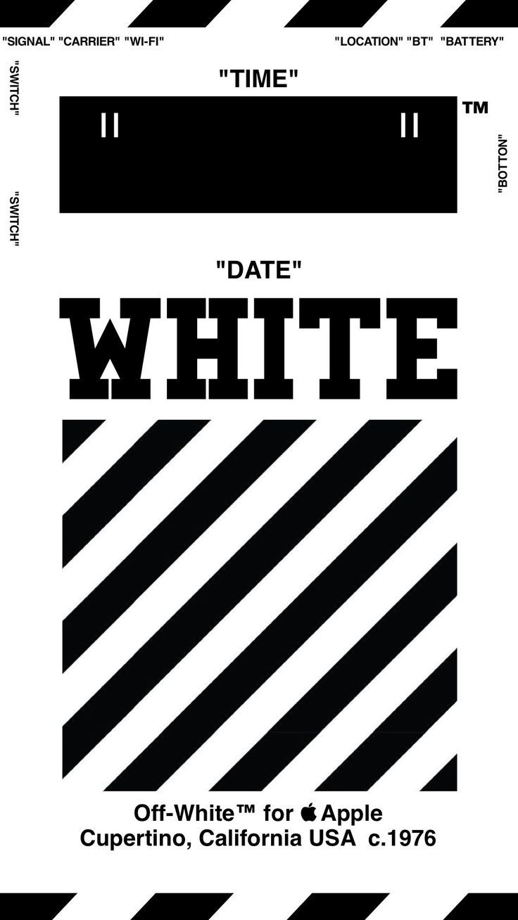 Off-White logo bianco nero, 736x1308 Verticale, iPhone