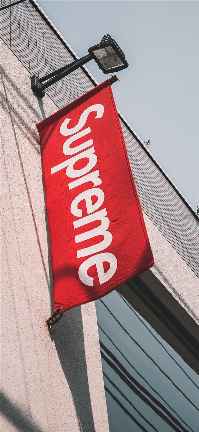 Bandiera Supreme rossa, streetwear, 640x1385 Verticale, iPhone Plus