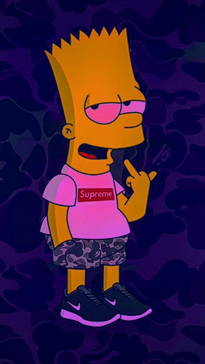 Bart Simpson maglietta Supreme, serie animata, 720x1280 Verticale, iPhone Pro Max