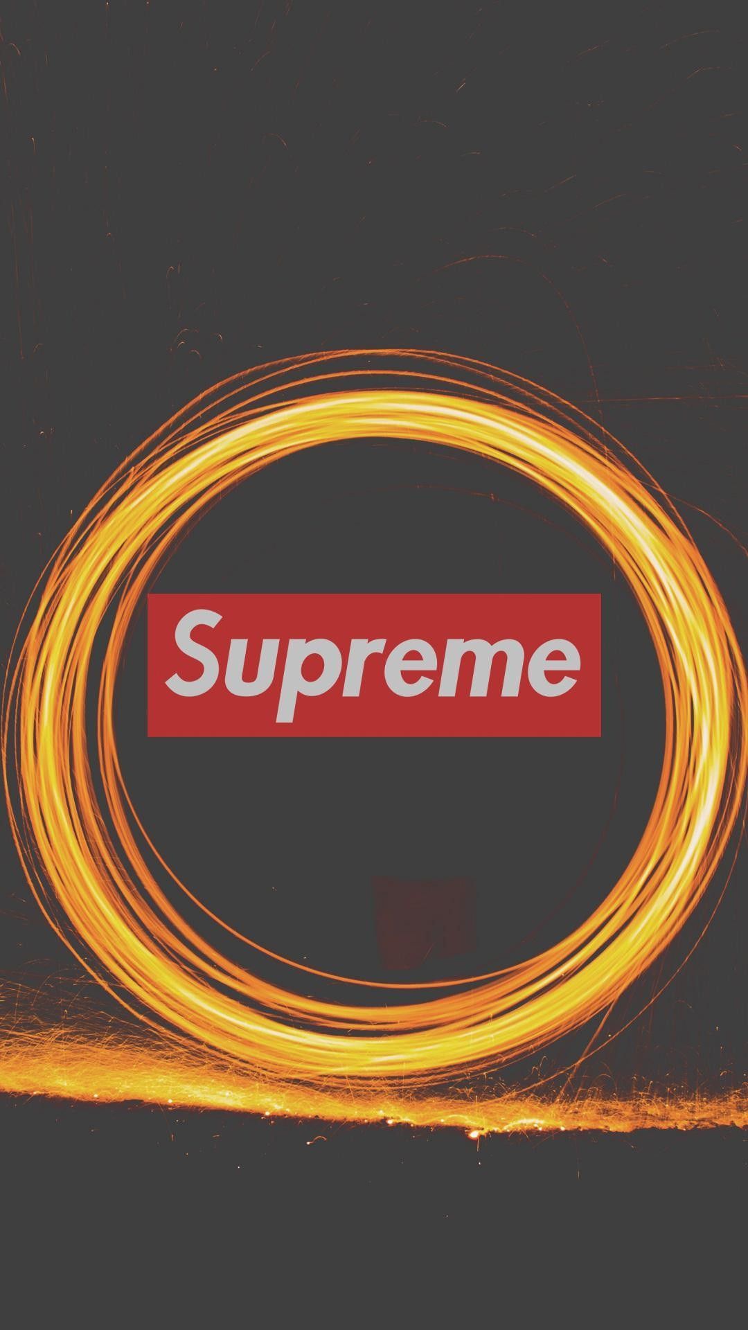 Logo Supreme cerchio di fuoco, New York, 1080x1920 Full HD Verticale, iPhone