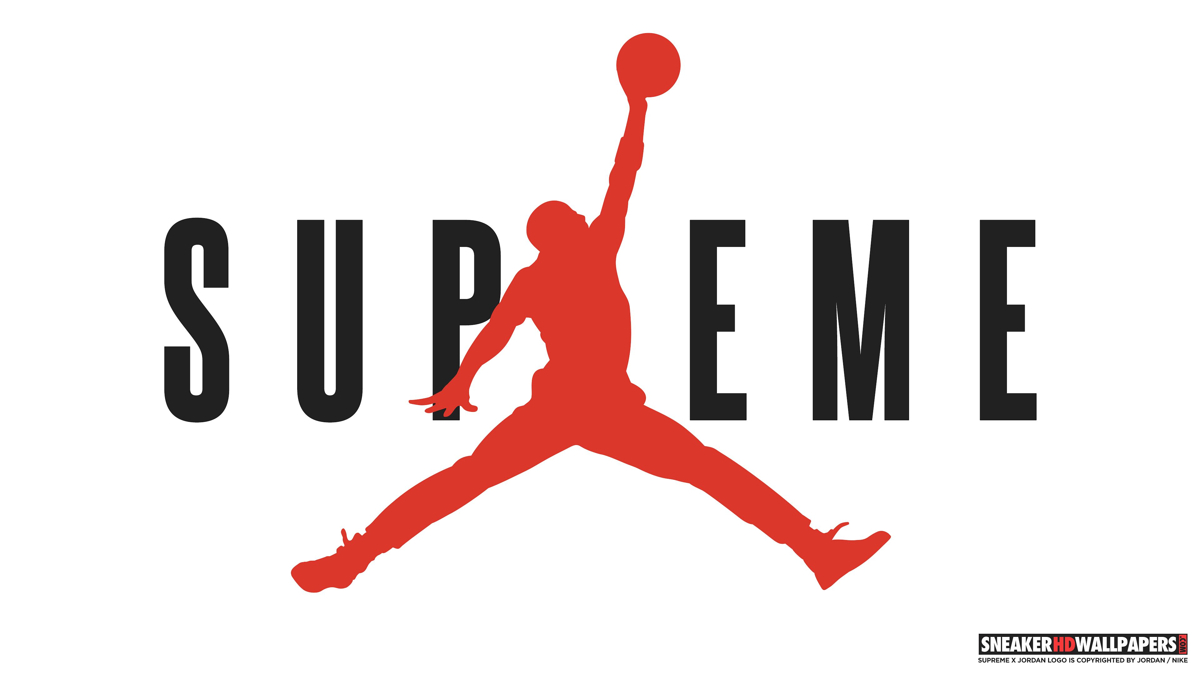 Logo Supreme rosso bianco, 2049x2049 2K, Desktop