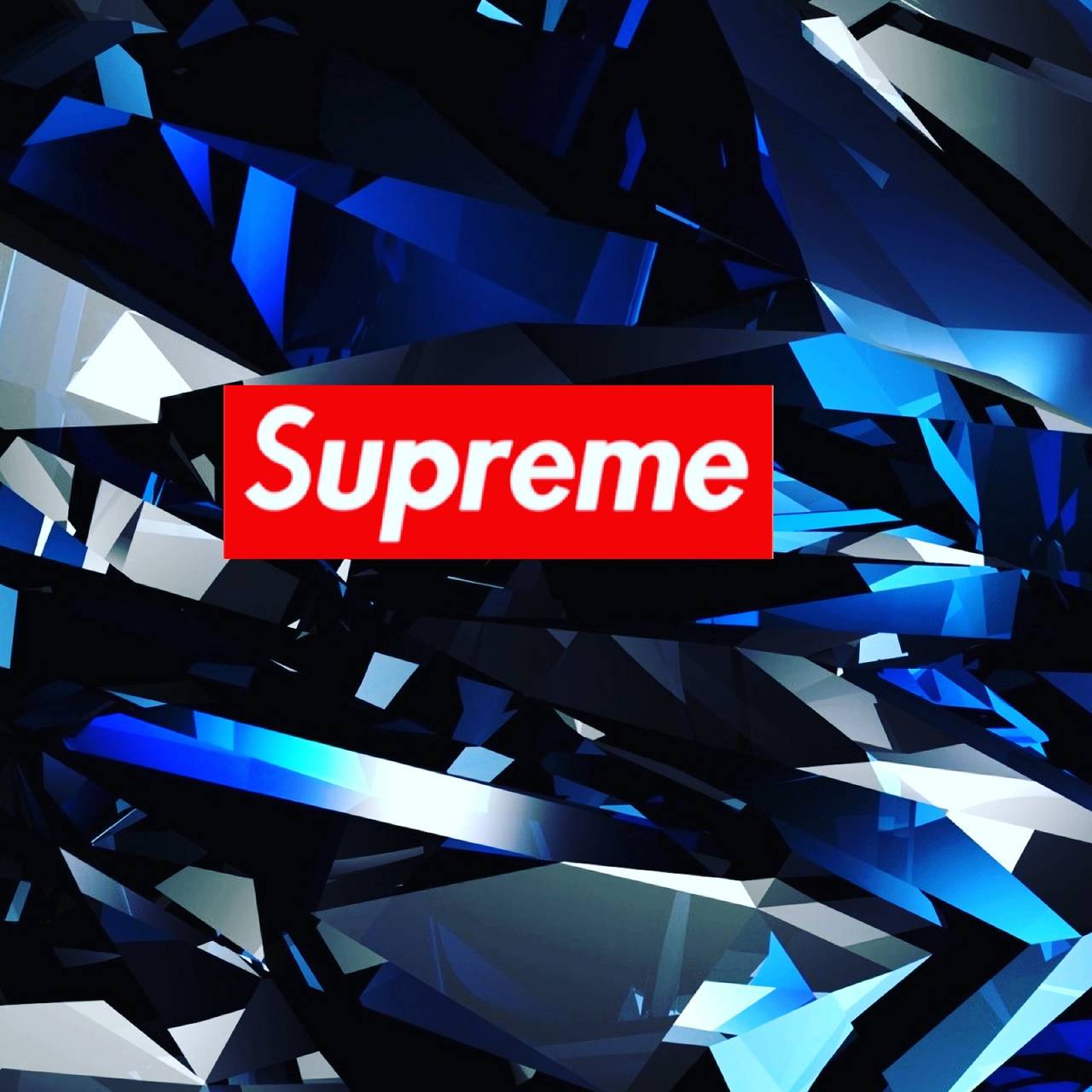 Logo Supreme cristalli blu, streetwear, 1280x1280 HD, Desktop