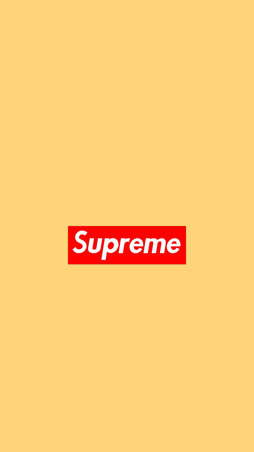 Logo Supreme sfondo giallo, 1080x1920 Full HD Verticale, iPhone